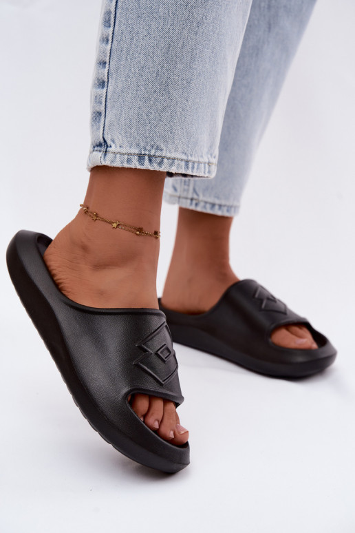Dames lichte slippers LOTTO SLAY 2400471U zwarte kleur