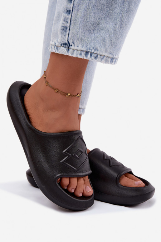 Dames lichte slippers LOTTO SLAY 2400471U zwarte kleur