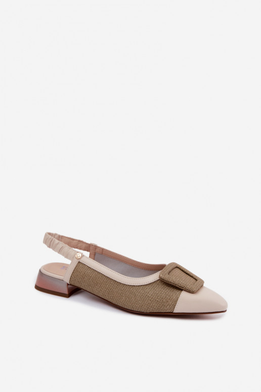 Sandales pour femmes avec boucles décoratives couleur sable