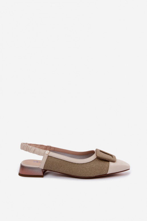 Sandales pour femmes avec boucles décoratives couleur sable