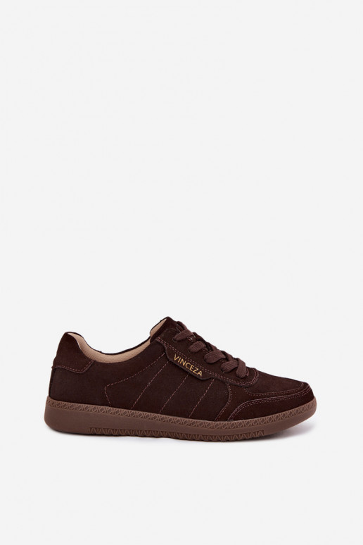 Baskets en daim synthétique pour hommes Vinceza 79635 couleur chocolat