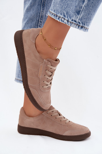 Heren sneakers van kunstsuède Vinceza 79635 zandkleur