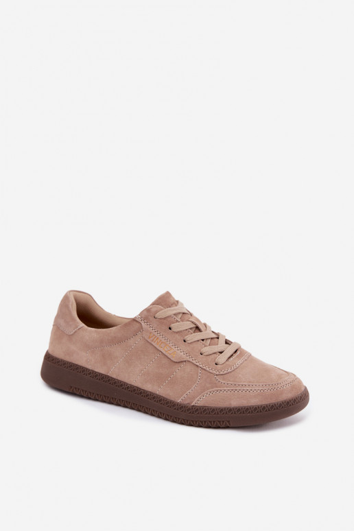 Baskets en daim synthétique pour hommes Vinceza 79635 couleur sable