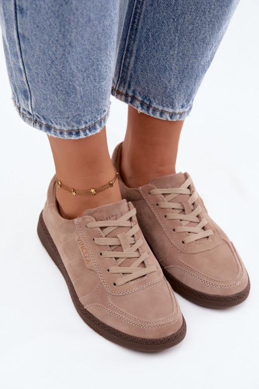 Baskets en daim synthétique pour hommes Vinceza 79635 couleur sable