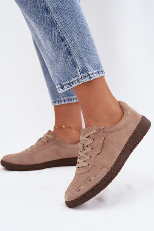 Heren sneakers van kunstsuède Vinceza 79635 zandkleur