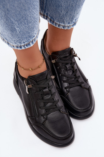 Baskets à plateforme pour femmes Vinceza 79644 couleur noire