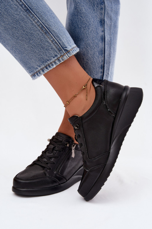 Damen-Sneaker mit Plattform Vinceza 79644 schwarze Farbe