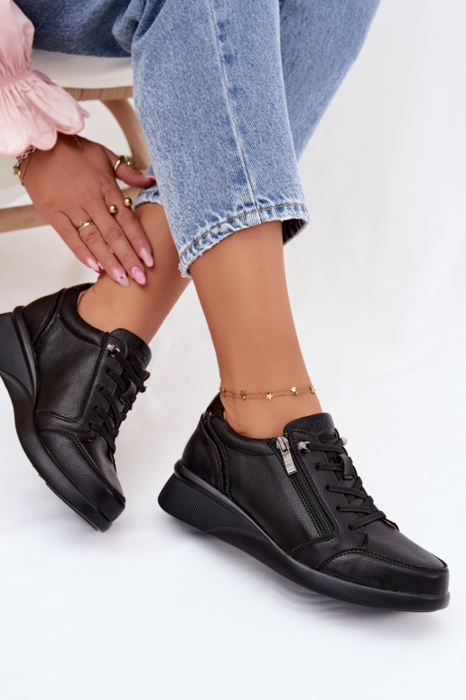 Damen-Sneaker mit Plattform Vinceza 79644 schwarze Farbe