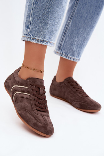 Herren-Sneaker aus Kunstveloursleder Sombra schokoladenfarbe 2