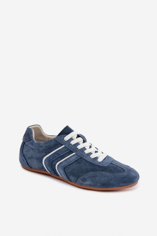 Herren-Sneaker aus Kunstveloursleder Sombra blaue Farbe