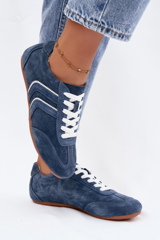 Heren sneakers van kunstsuède Sombra blauwe kleur
