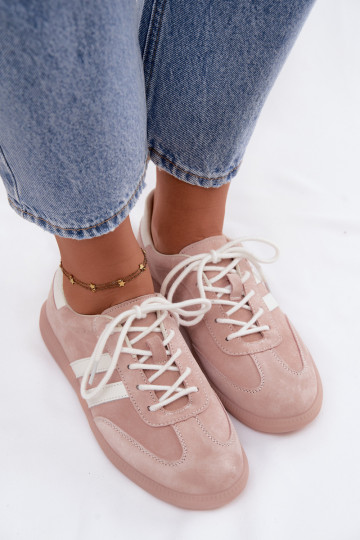 Heren sneakers van kunstsuède Ismina roze kleur