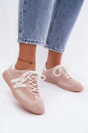 Baskets en daim synthétique pour hommes Ismina couleur rose 2