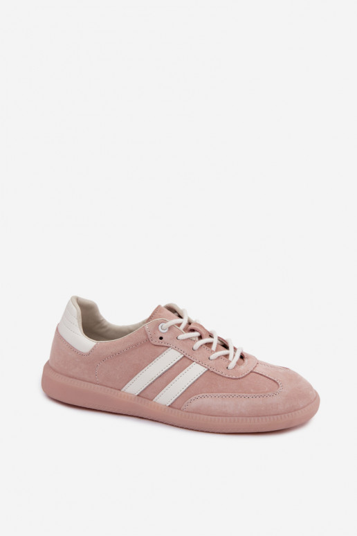 Herren-Sneaker aus Kunstveloursleder Ismina rosa Farbe