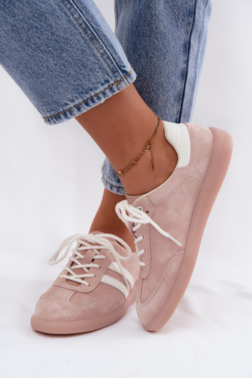 Heren sneakers van kunstsuède Ismina roze kleur