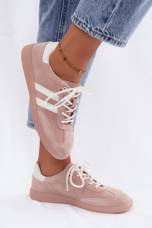 Baskets en daim synthétique pour hommes Ismina couleur rose