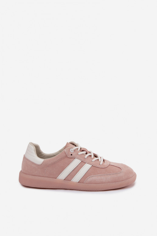 Heren sneakers van kunstsuède Ismina roze kleur