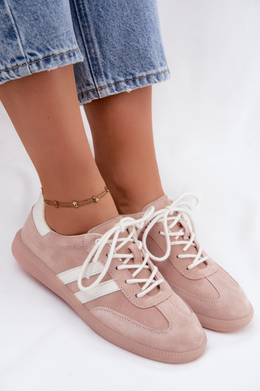 Baskets en daim synthétique pour hommes Ismina couleur rose