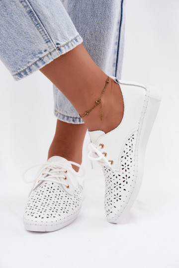 Chaussures blanches pour femmes avec éléments ajourés Softie 2