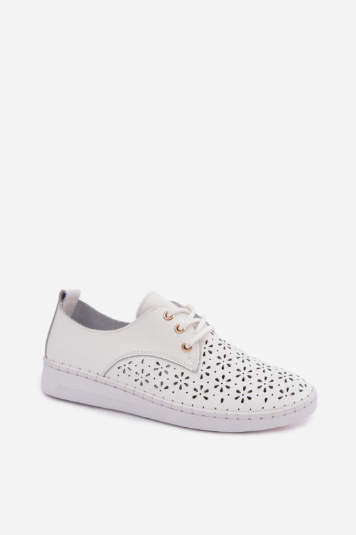 Weiße Damenschuhe mit Ausschnitten Softie