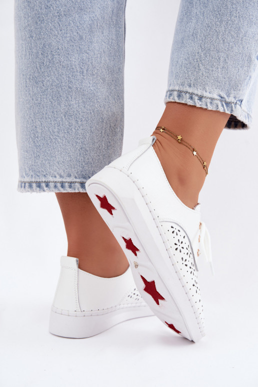 Chaussures blanches pour femmes avec éléments ajourés Softie
