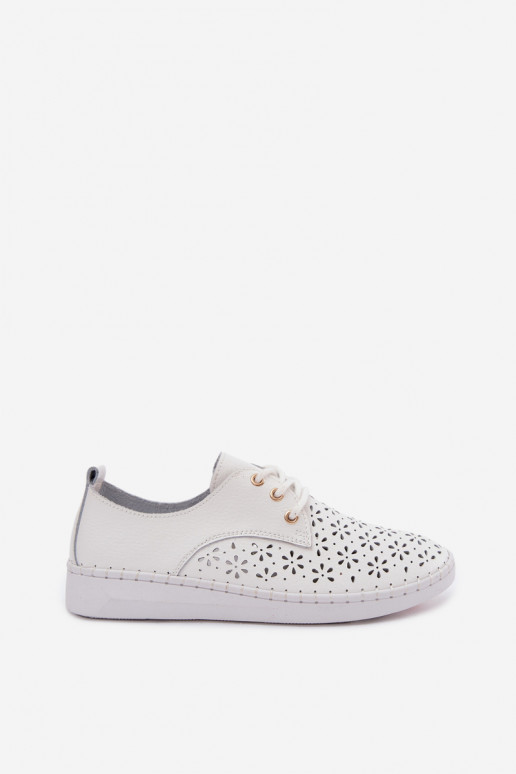 Weiße Damenschuhe mit Ausschnitten Softie