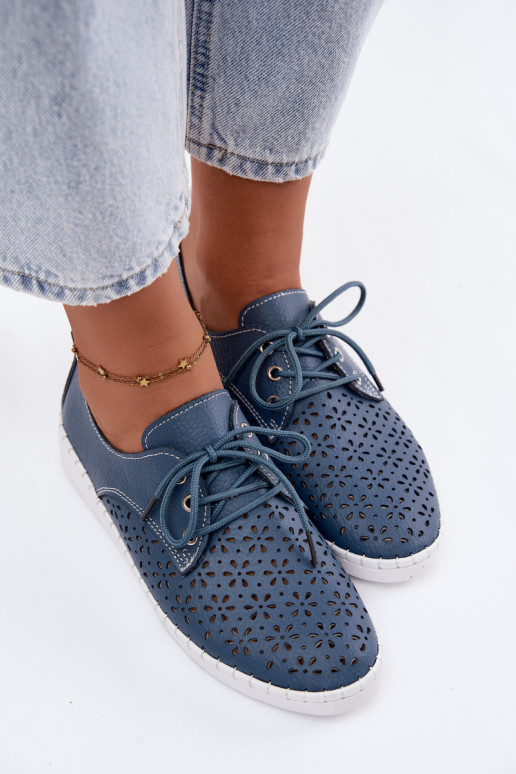 Dunkelblaue Damenschuhe mit Ausschnitten Softie