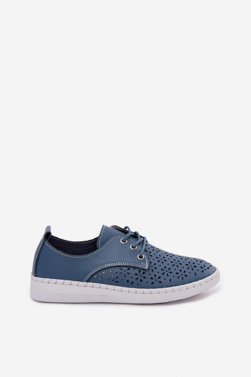 Chaussures bleu marine pour femmes avec éléments ajourés Softie