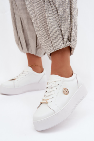 Witte dames sneakers met platform Dainty