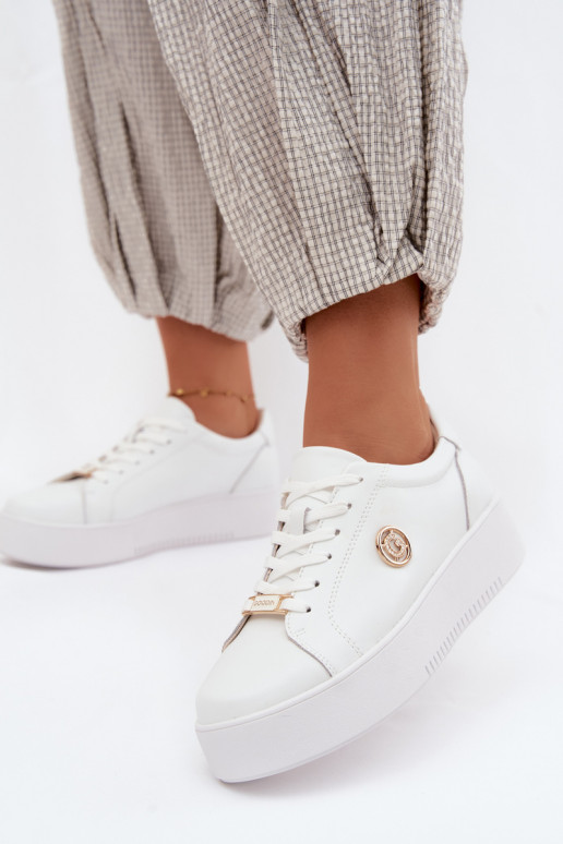 Baskets blanches pour femmes avec plateforme Dainty
