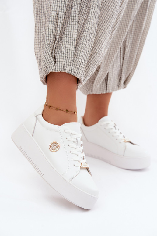 Witte dames sneakers met platform Dainty