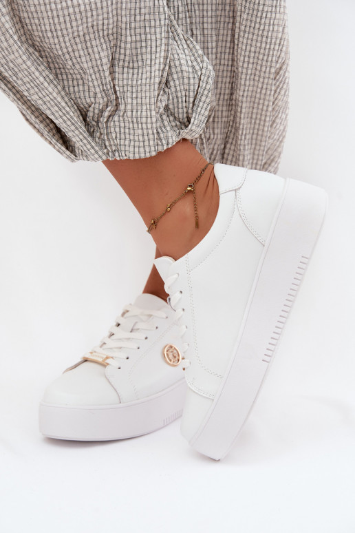 Witte dames sneakers met platform Dainty