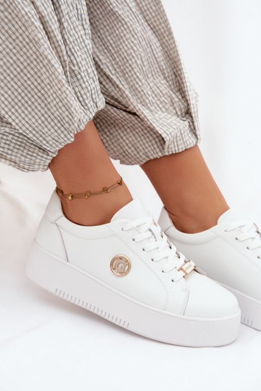 Witte dames sneakers met platform Dainty