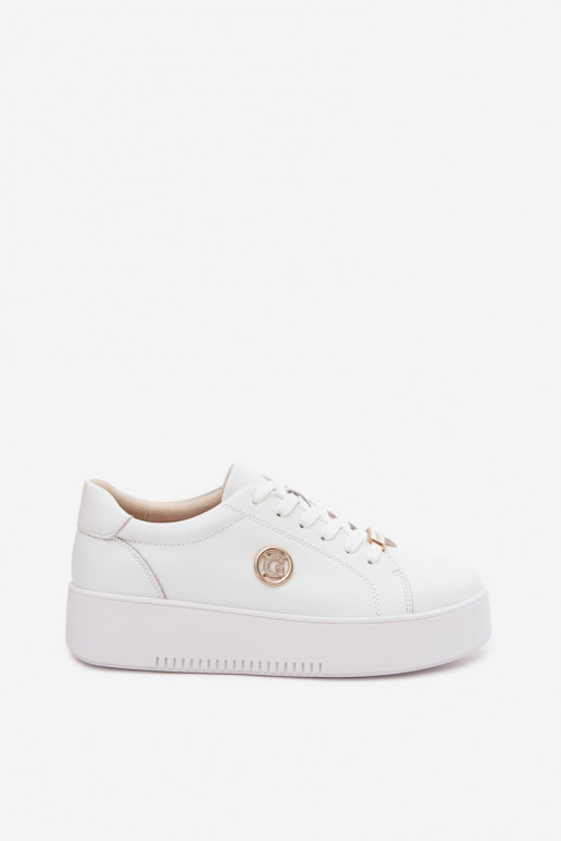 Baskets blanches pour femmes avec plateforme Dainty