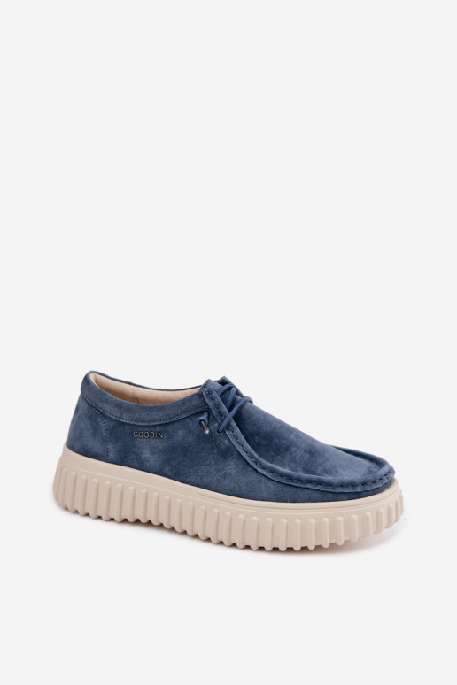Chaussures bleues pour femmes en daim synthétique avec plateforme Jamila