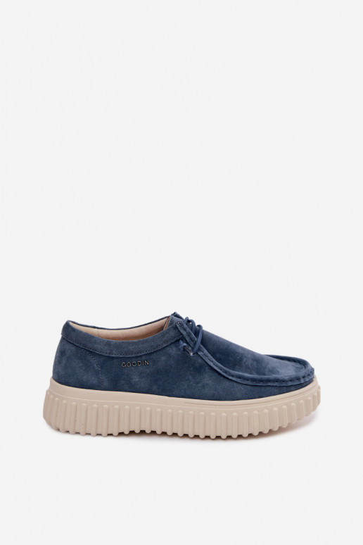 Chaussures bleues pour femmes en daim synthétique avec plateforme Jamila
