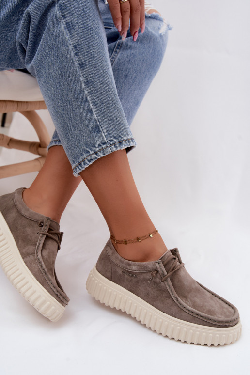 Chaussures couleur argile pour femmes en daim synthétique avec plateforme Jamila