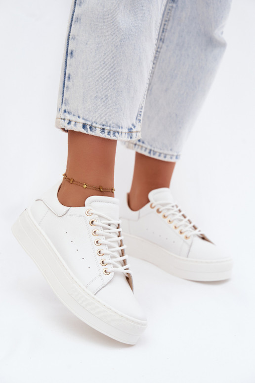 Witte dames sneakers met platform Zazoo N408S7