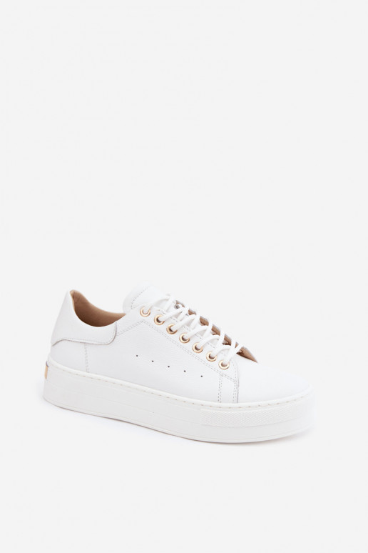 Weiße Damensneaker mit Plattform Zazoo N408S7