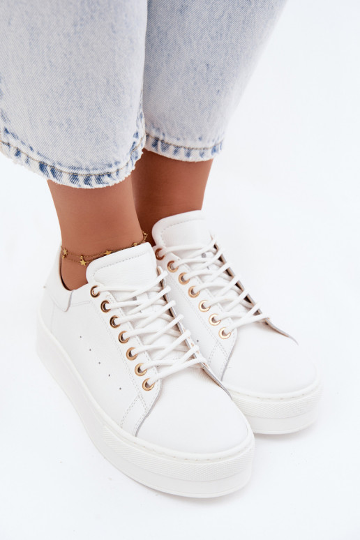Witte dames sneakers met platform Zazoo N408S7