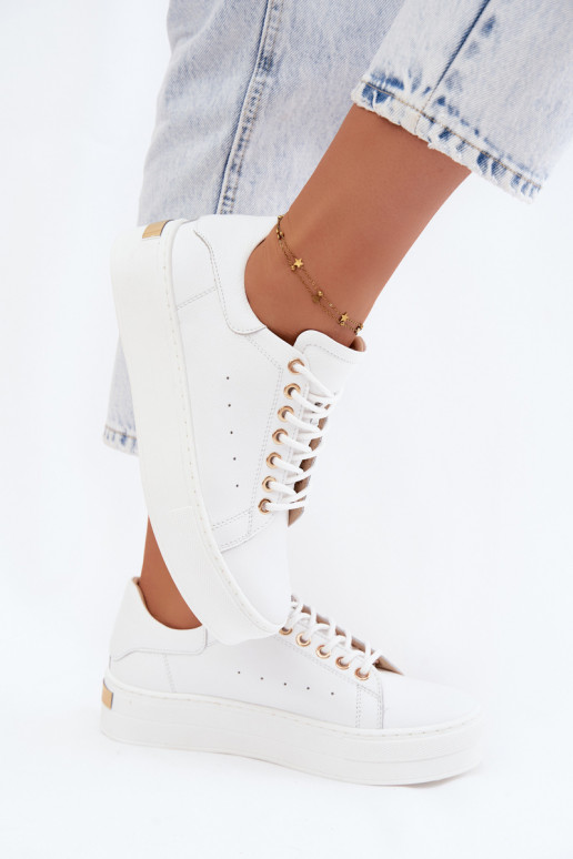Witte dames sneakers met platform Zazoo N408S7