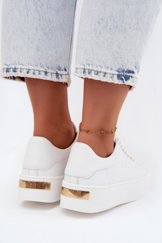 Witte dames sneakers met platform Zazoo N408S7