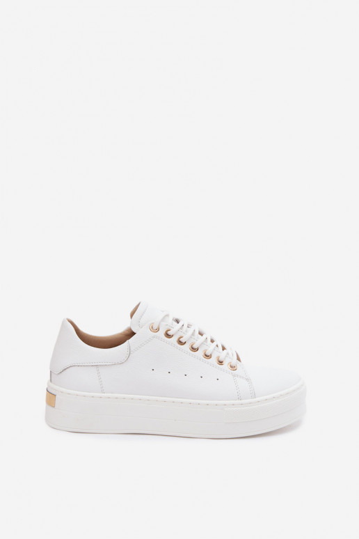 Baskets blanches pour femmes avec plateforme Zazoo N408S7