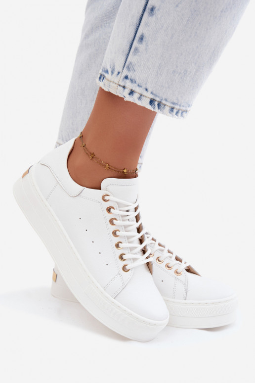 Witte dames sneakers met platform Zazoo N408S7