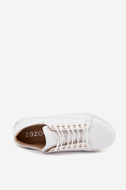 Weiße Damensneaker mit Plattform Zazoo N408S7