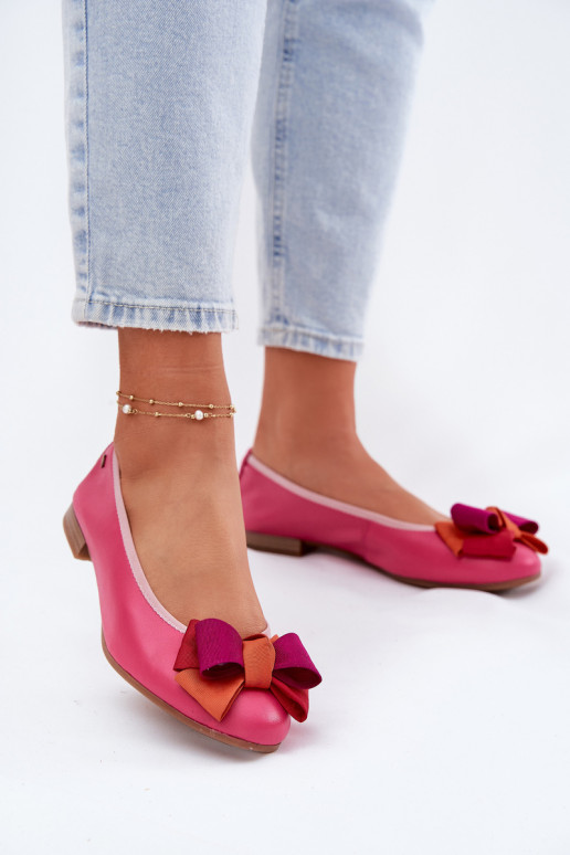 Ballerines roses avec nœuds Tai turiciejka P6801-15