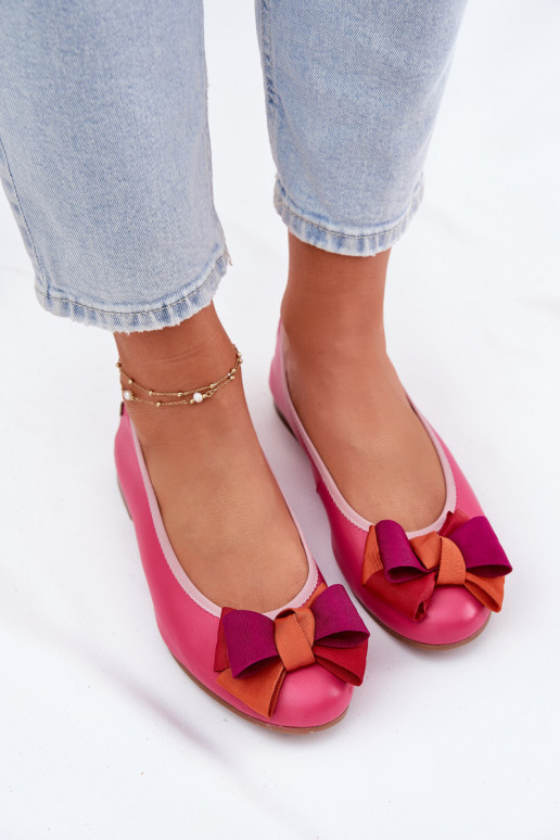 Ballerines roses avec nœuds Tai turiciejka P6801-15