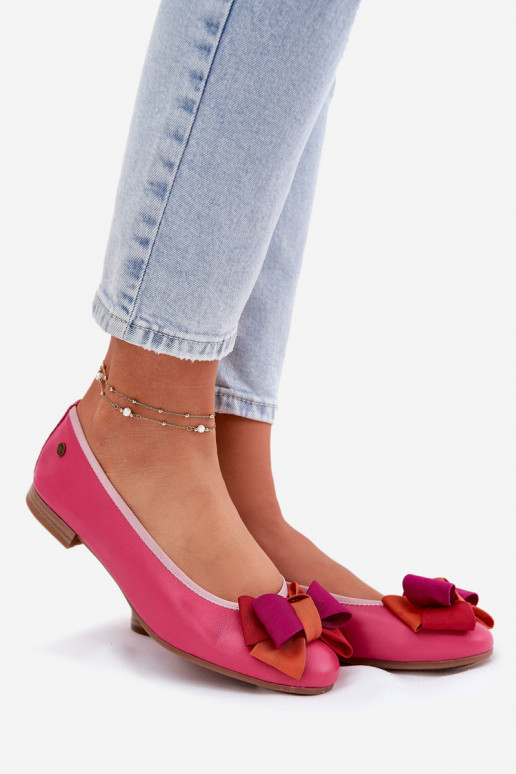 Ballerines roses avec nœuds Tai turiciejka P6801-15