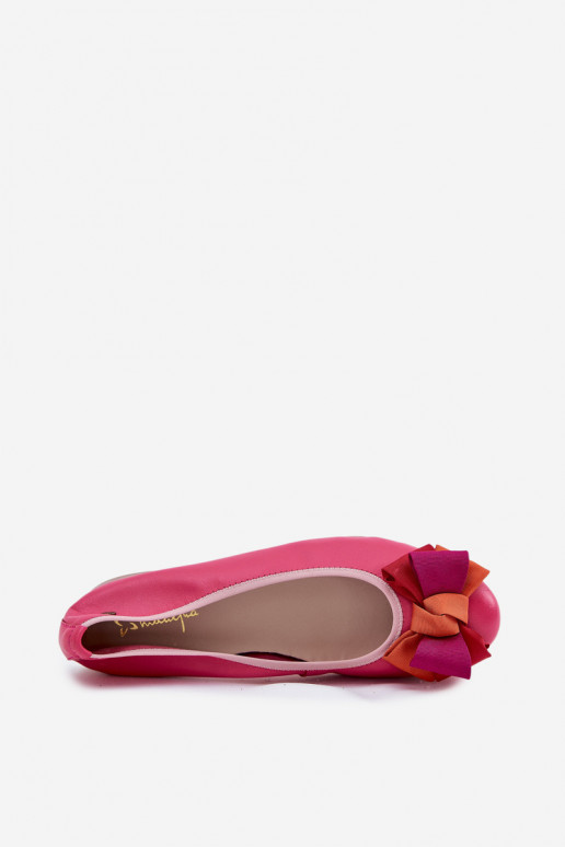 Ballerines roses avec nœuds Tai turiciejka P6801-15