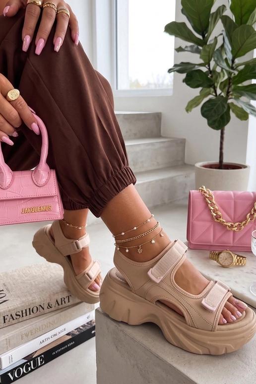 Sandales beiges chunky Abigail